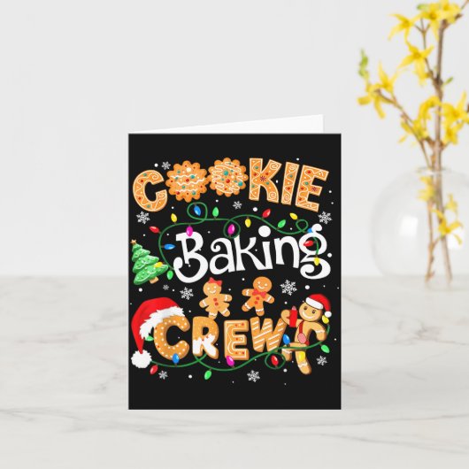 Christmas Cookie Baking Crew Cookie Crew Family Ch Kaart (Gele Bloem)