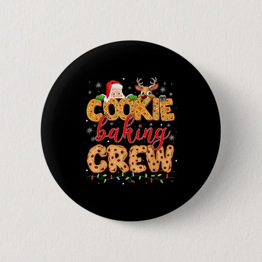 Christmas Cookie Baking Crew Cookie Crew Family Ch Ronde Button 5,7 Cm (Voorkant)