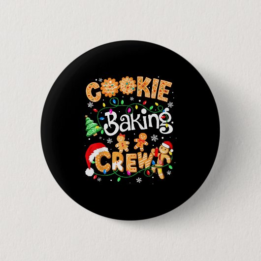 Christmas Cookie Baking Crew Cookie Crew Family Ch Ronde Button 5,7 Cm (Voorkant)