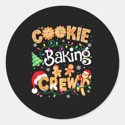 Christmas Cookie Baking Crew Cookie Crew Family Ch Ronde Sticker (Voorkant)