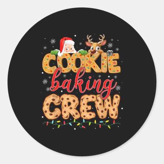 Christmas Cookie Baking Crew Cookie Crew Family Ch Ronde Sticker (Voorkant)