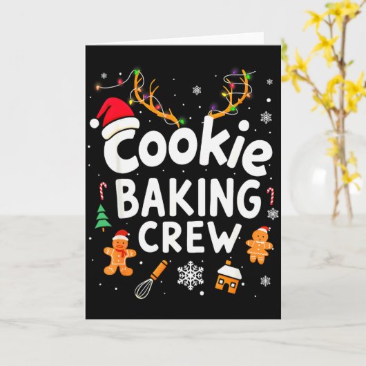 Christmas Cookie Baking Crew Family Baking Team Fu Kaart (Gele Bloem)