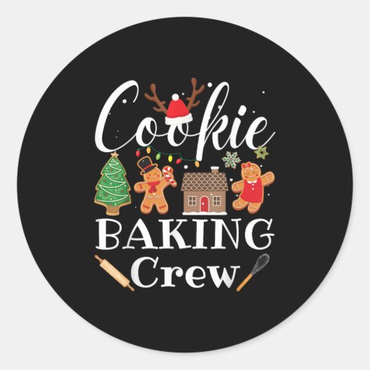 Christmas Cookie Baking Crew Family Baking Team Fu Ronde Sticker (Voorkant)