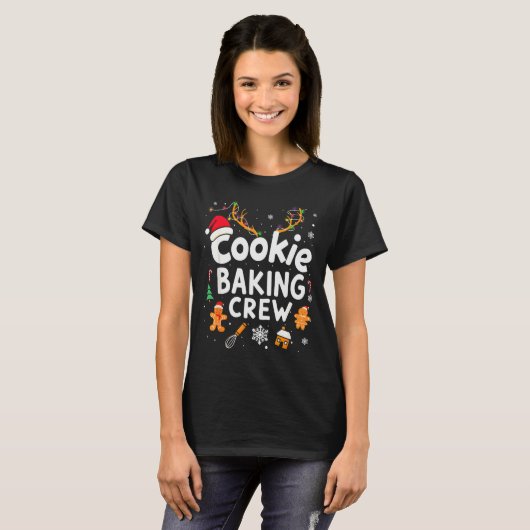 Christmas Cookie Baking Crew Family Baking Team Fu T-shirt (Voorkant volledig)