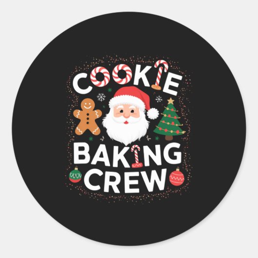 Christmas Cookie Baking Crew Family Christmas Baby Ronde Sticker (Voorkant)