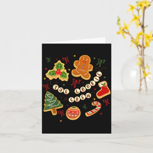 Christmas Cookie Baking Crew For Women Basker Seni Kaart (Gele Bloem)