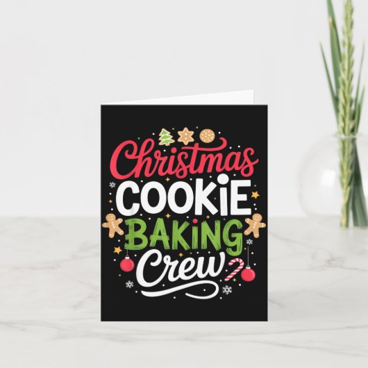 Christmas Cookie Baking Crew Mom Funny Proud Holid Kaart (Voorkant)