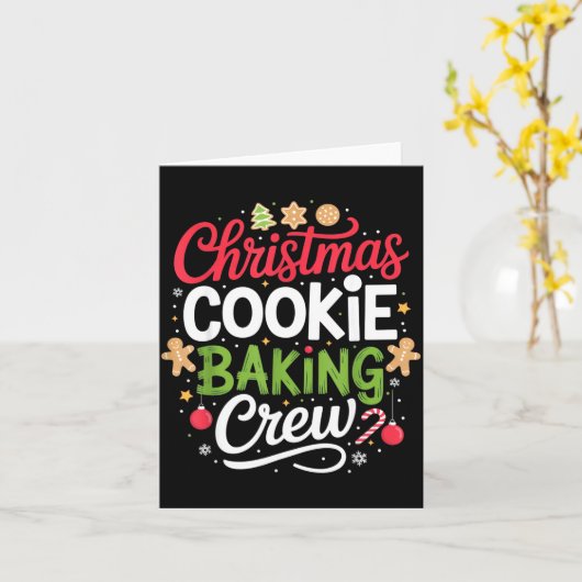 Christmas Cookie Baking Crew Mom Funny Proud Holid Kaart (Gele Bloem)