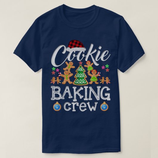 Christmas Cookie Baking Crew Pajama Gingerbread Ch T-shirt (Design voorkant)