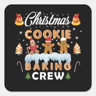 CHRISTMAS COOKIE BAKING CREW VIERKANTE STICKER