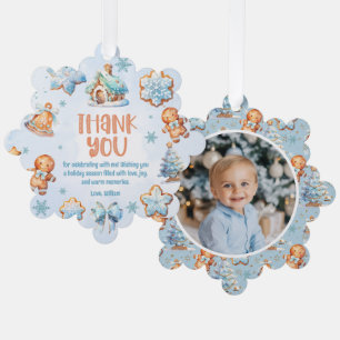 Christmas Cookie Boy Verjaardag Dank u foto Ornament Kaart