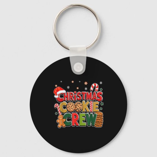 Christmas Cookie Crew Eating Gingerbread Family Te Sleutelhanger (Voorkant)