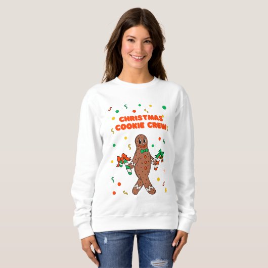 Christmas Cookie Crew Gingerbread Sweatshirt (Voorkant volledig)
