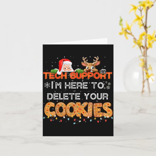 Christmas Cookie Crew Pajamas Tech Baking Family F Kaart (Gele Bloem)