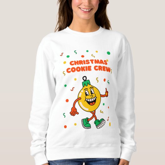 Christmas Cookie Crew, Yellow Ornament, Sweatshirt (Voorkant)