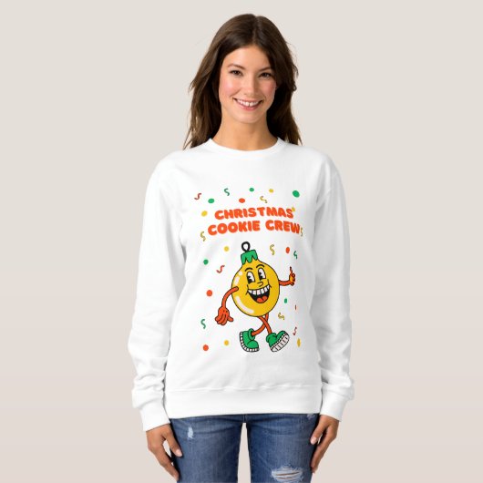 Christmas Cookie Crew, Yellow Ornament, Sweatshirt (Voorkant volledig)