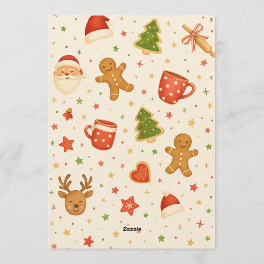 Christmas Cookie Decorating Party Invitation | Kid Kaart (Achterkant)