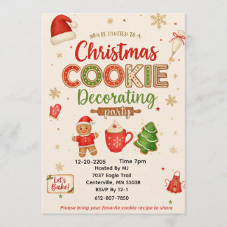 Christmas Cookie Decorating Party Invitation | Kid Kaart