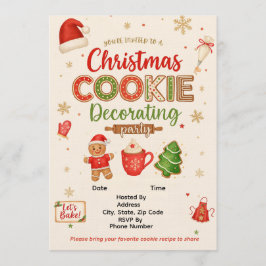 Christmas Cookie Decorating Party Invitation | Kid Kaart
