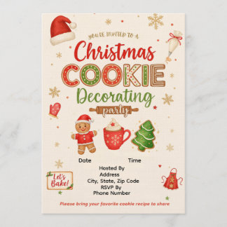 Christmas Cookie Decorating Party Invitation | Kid Kaart