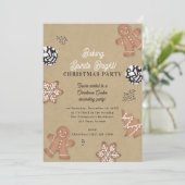 Christmas Cookie Decorating Party Kraft Kaart (Staand voorkant)