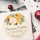 Christmas Cookie Dried Orange Kraft Paper Elegant Ronde Sticker