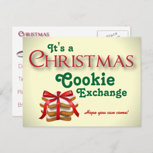 Christmas Cookie Exchange Briefkaart (Voorkant / Achterkant)