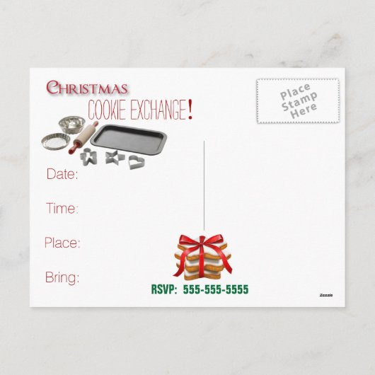 Christmas Cookie Exchange Briefkaart (Achterkant)