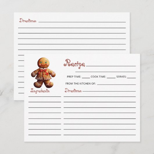 Christmas Cookie Exchange Gingerbread Man Recept Briefkaart (Voorkant / Achterkant)