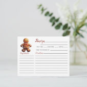 Christmas Cookie Exchange Gingerbread Man Recept Briefkaart (Staand voorkant)