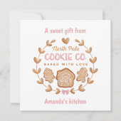 Christmas Cookie Exchange Gingerbread Pink Feestdagenkaart (Voorkant)