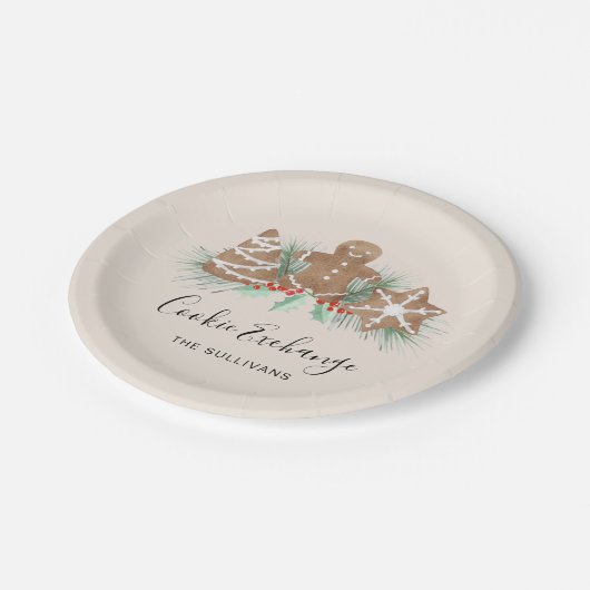 Christmas Cookie Exchange Papieren Bordje (Gekanteld)