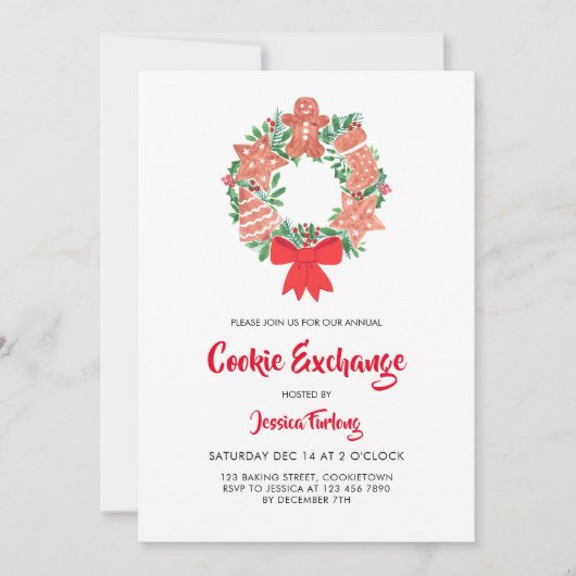 Christmas Cookie Exchange Party Kaart (Voorkant)