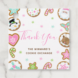 Christmas Cookie Exchange Party Pink Thank You Bedankjes Labels