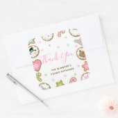 Christmas Cookie Exchange Party Pink Thank You Vierkante Sticker (Envelop)