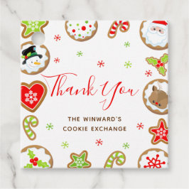 Christmas Cookie Exchange Party Red Thank You Bedankjes Labels