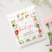 Christmas Cookie Exchange Party Red Thank You Bedankzakje (Gezegeld)