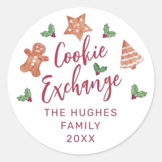 Christmas Cookie Exchange Party Ronde Sticker (Voorkant)