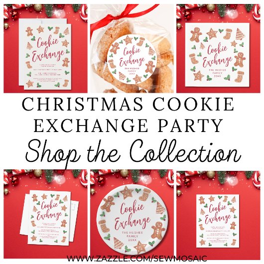 Christmas Cookie Exchange Party Ronde Sticker
