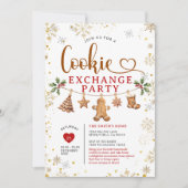 Christmas Cookie Exchange Party Winter Snowflakes Kaart (Voorkant)