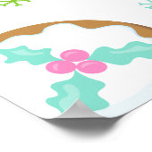 Christmas Cookie Exchange Pink Green Welcome Sign Poster (Hoek)