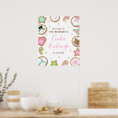 Christmas Cookie Exchange Pink Green Welcome Sign Poster (Keuken)