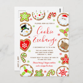 Christmas Cookie Exchange Red and Green Briefkaart