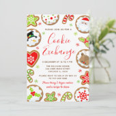 Christmas Cookie Exchange Red and Green Kaart (Staand voorkant)