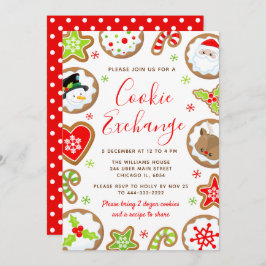 Christmas Cookie Exchange Red and Green Kaart