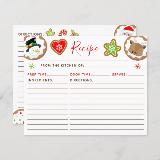 Christmas Cookie Exchange Red and Green Recipe (Voorkant / Achterkant)