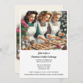 Christmas  Cookie Exchange Retro Ladies  Kaart (Voorkant / Achterkant)