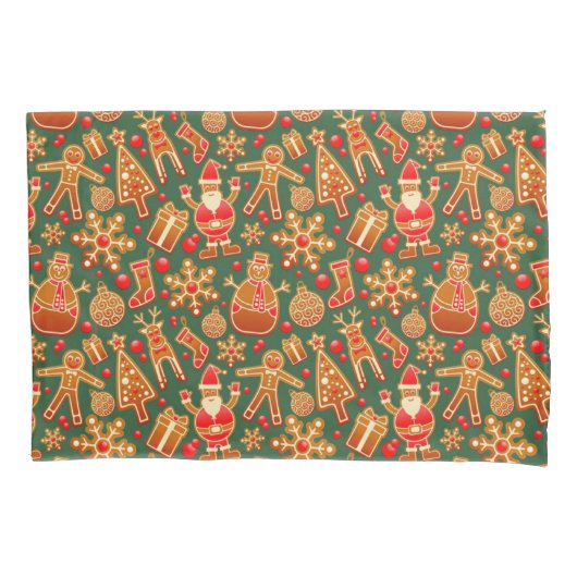 Christmas Cookie Fun Holiday Items on Green Kussensloop (Voorkant)
