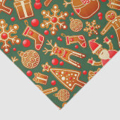 Christmas Cookie Fun Holiday Items on Green Tissuepapier (Detail)