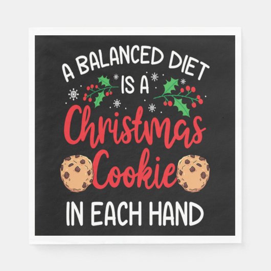 Christmas Cookie Funny Xmas Holiday Gift Servet (Voorkant)